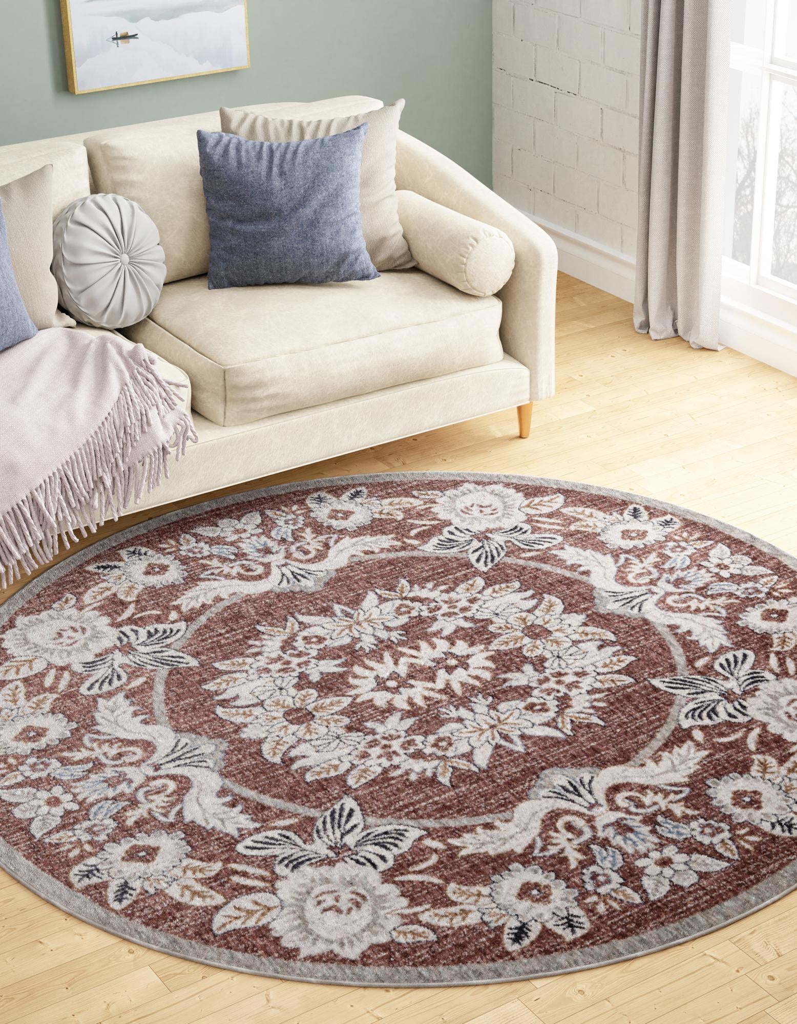 3' 3 x 3' 3 Eco Traditional Round Rug