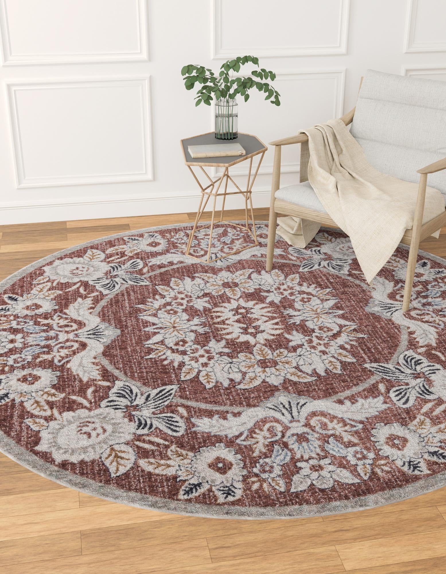 3' 3 x 3' 3 Eco Traditional Round Rug