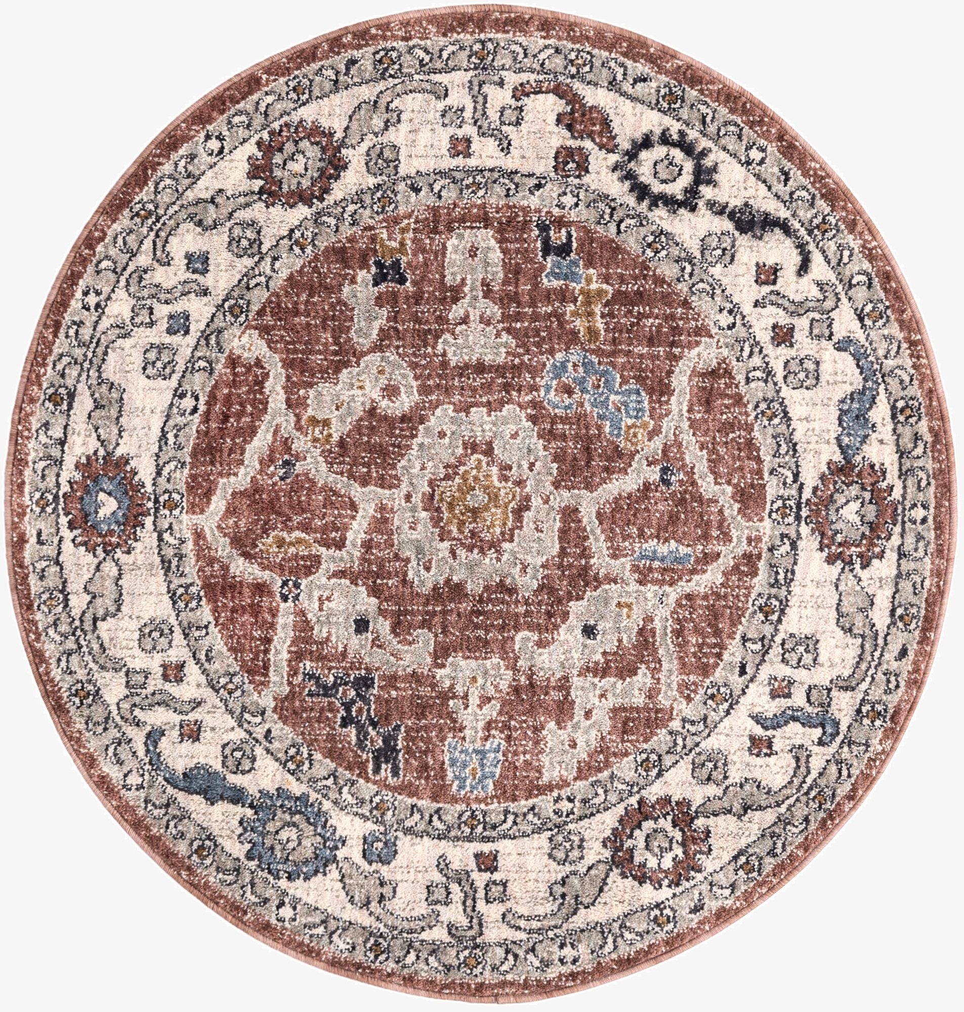 3' 3 x 3' 3 Eco Traditional Round Rug