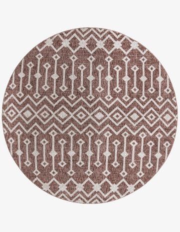 Dusty Rose Eco Trellis Round Rug