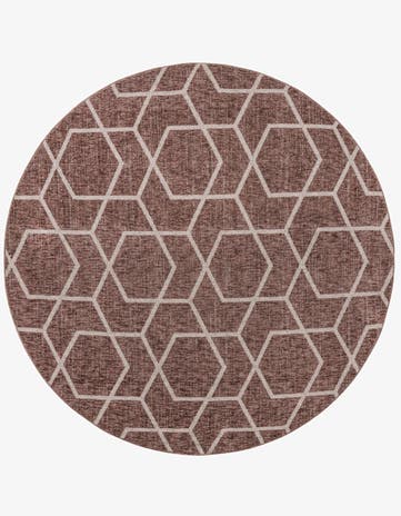 Dusty Rose Eco Trellis Round Rug