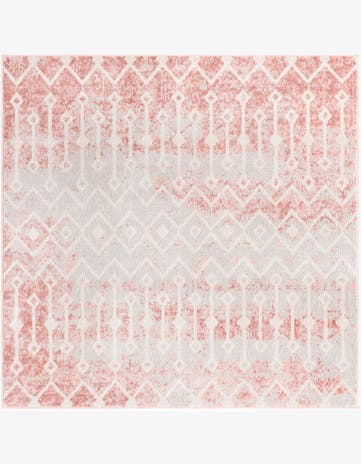 Dusty Rose Bohemian Trellis Square Rug