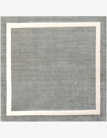Earl Gray Jill Zarin Border Wool Square Rug