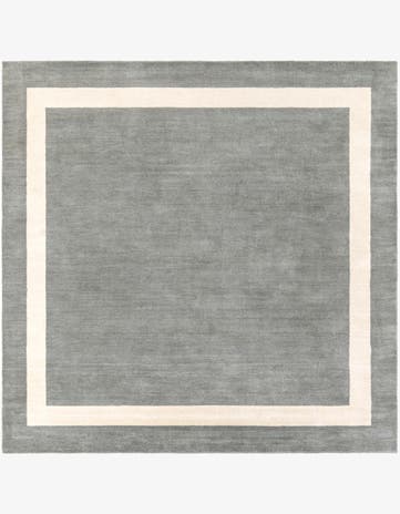 Earl Gray Jill Zarin Border Wool Square Rug