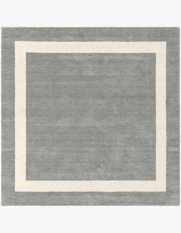 Earl Gray Jill Zarin Border Wool Square Rug