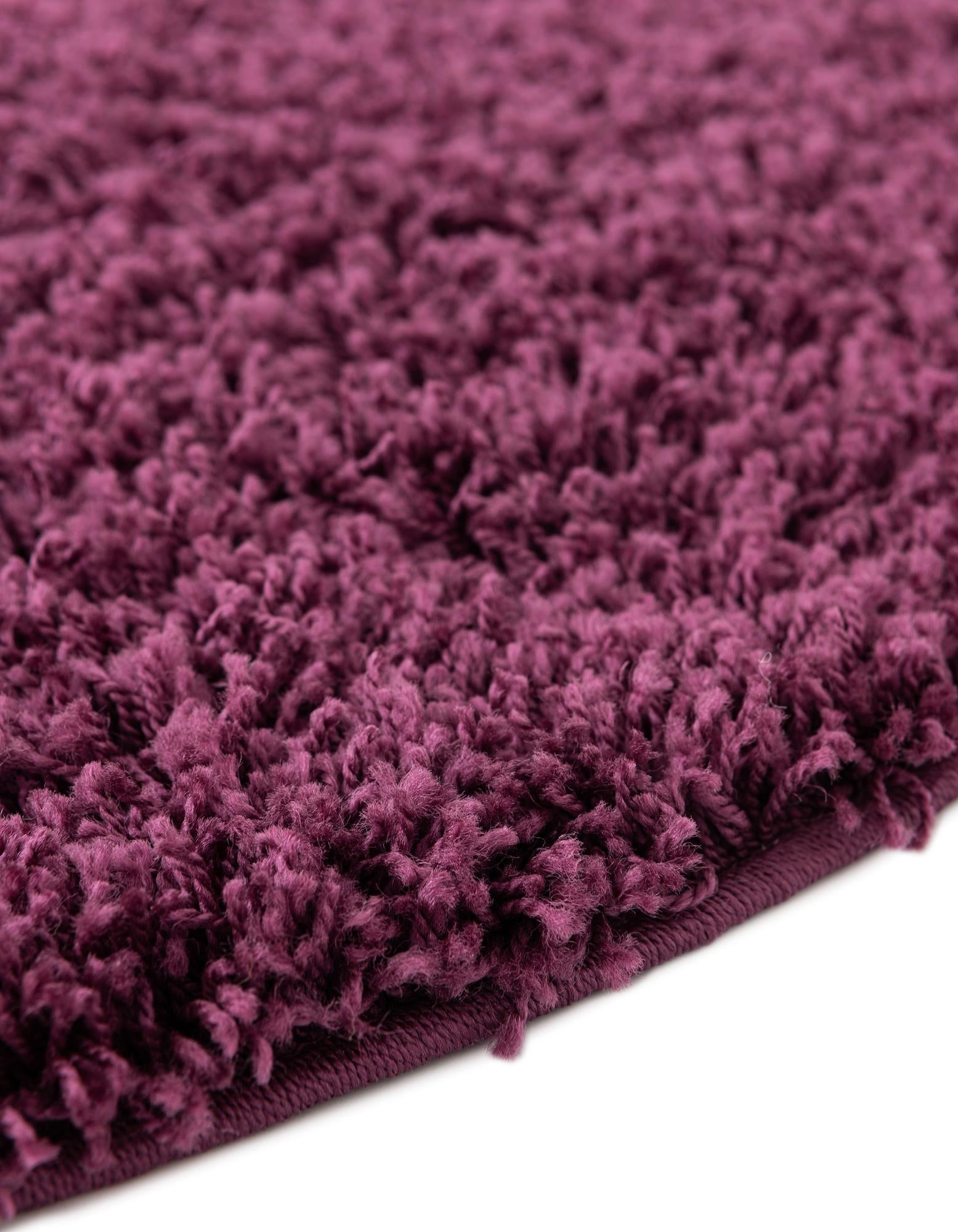 Eggplant Purple 6' x 6' Solid Shag Round Rug | Rugs.com