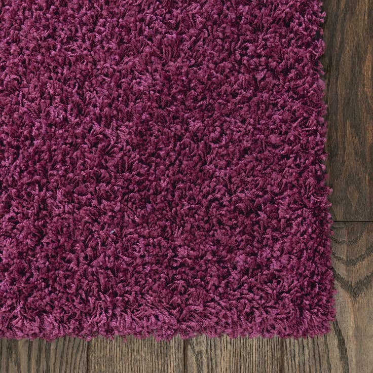 Detail image of 2' x 6' Solid Shag Runner Rug