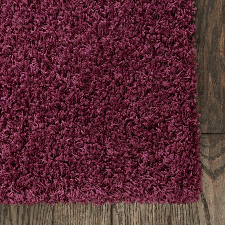 Detail image of 2' x 6' Solid Shag Runner Rug