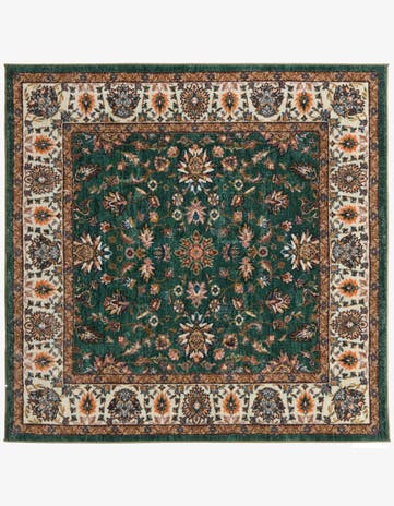 Emerald Green Medina Square Rug
