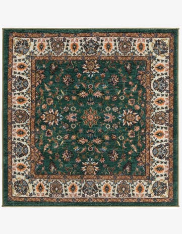 Emerald Green Medina Square Rug