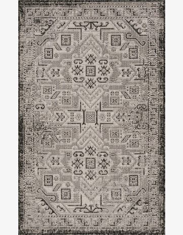 3' x 5' 3 Estuary · Border Outdoor Rug, charcoal gray