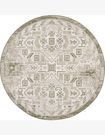 7' 10 x 7' 10 Estuary · Geometric Outdoor Rug, green