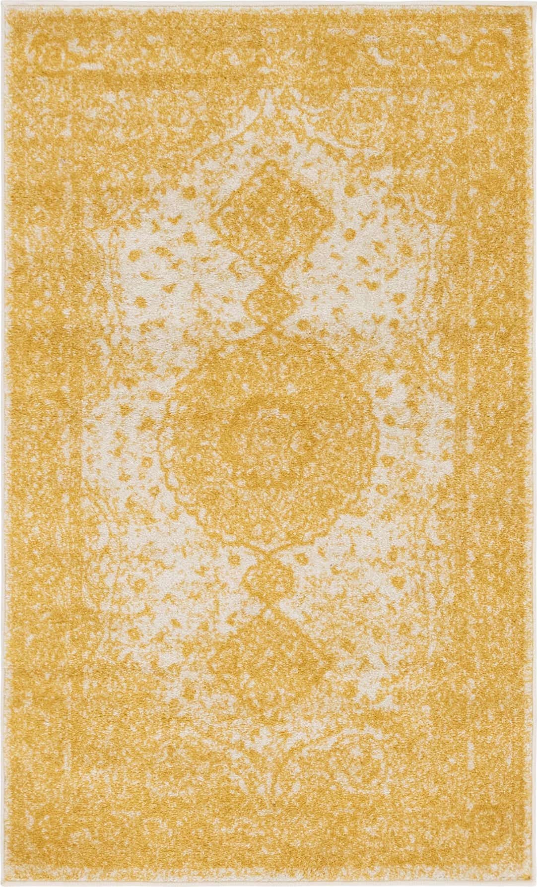 3' x 5' 3 Eudora · Border rug, yellow