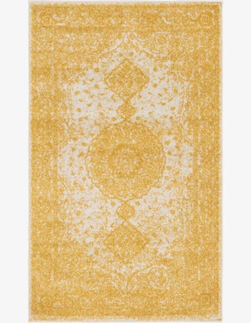 3' x 5' 3 Eudora · Border rug, yellow