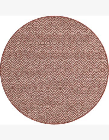 4' x 4' Fairley · Geometric Outdoor Rug, rust red