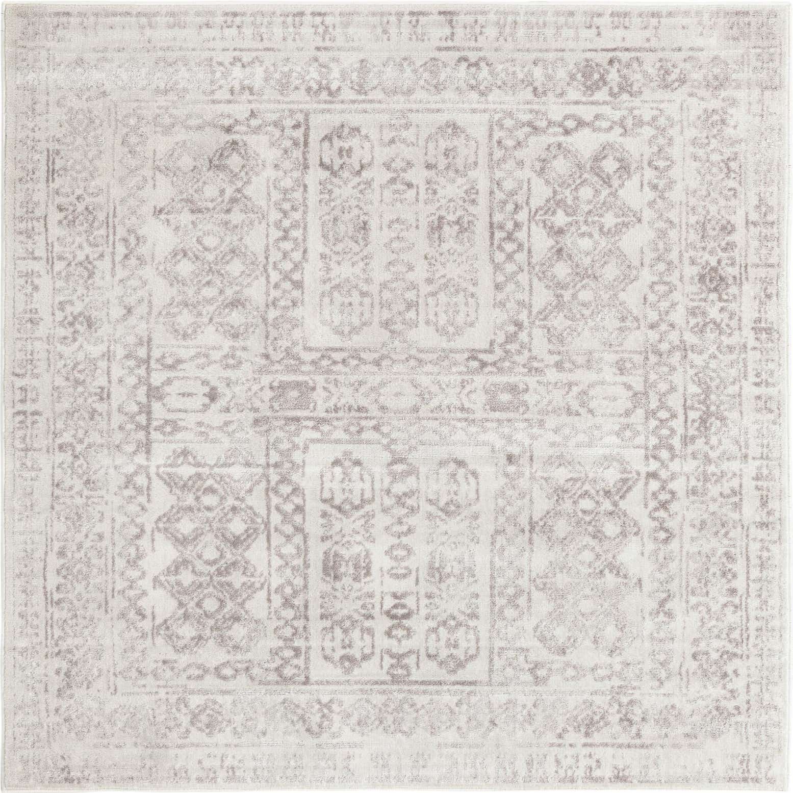 6' x 6' Fitch · Border rug, cream