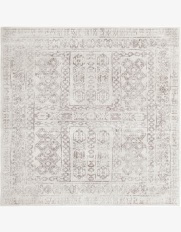 6' x 6' Fitch · Border rug, cream