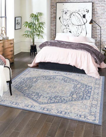 French Blue Whitney Square Rug