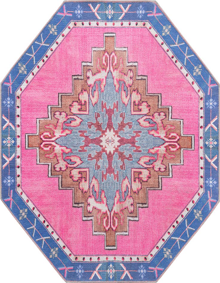 Detail image of 5' x 5' Washable Timeless Octagon Rug