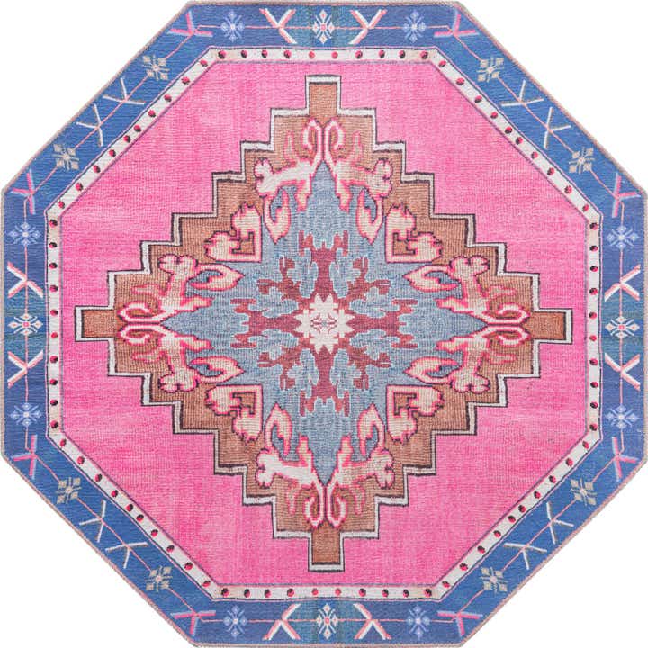 5' x 5' Washable Timeless Octagon Rug