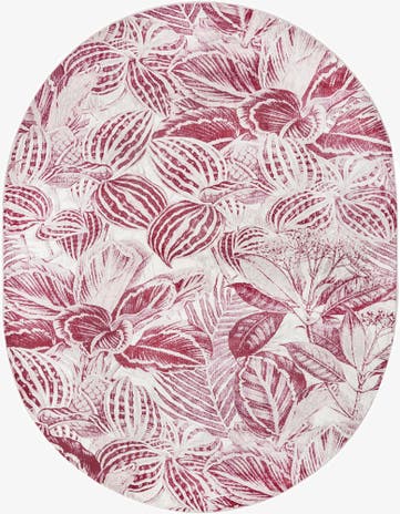 Fuchsia Blossom Oval Rug