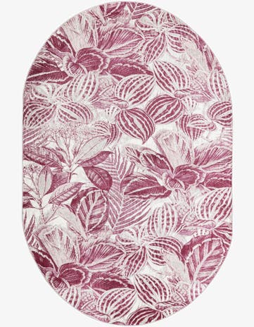 Fuchsia Blossom Oval Rug