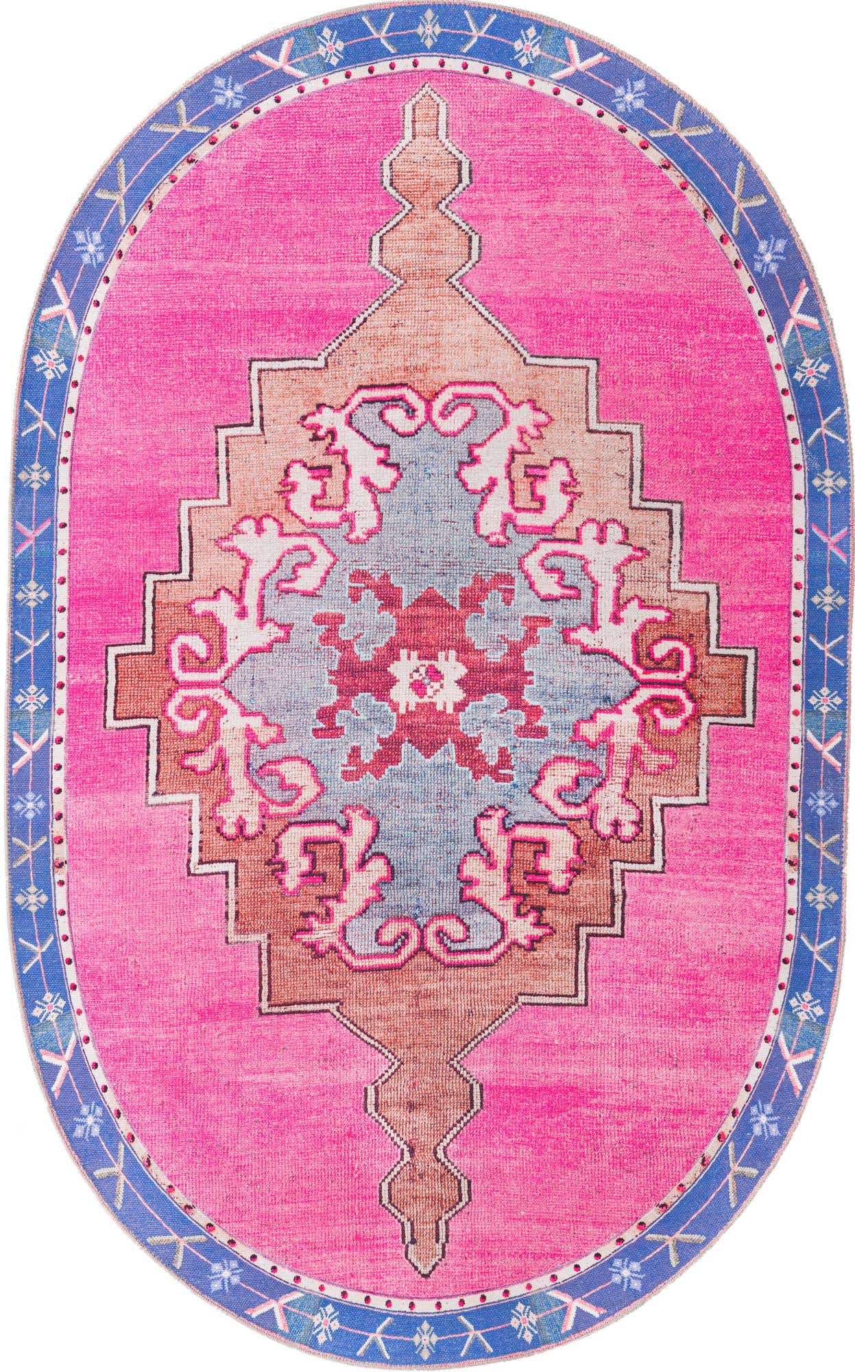 5' x 8' Washable Timeless Oval Rug