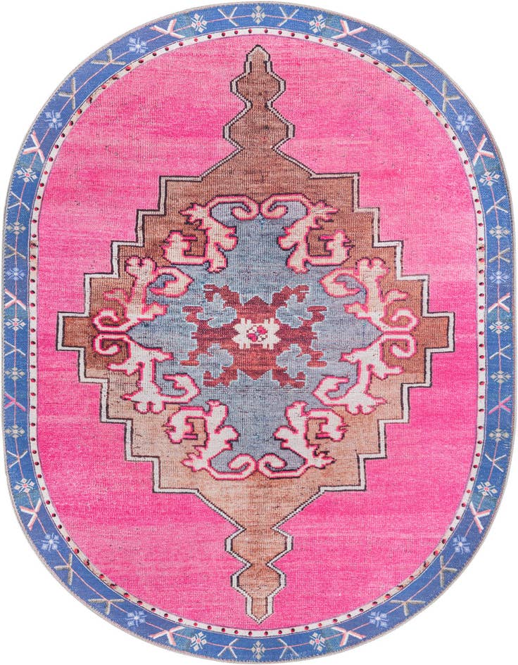 Detail image of 2' x 3' Washable Timeless Oval Rug