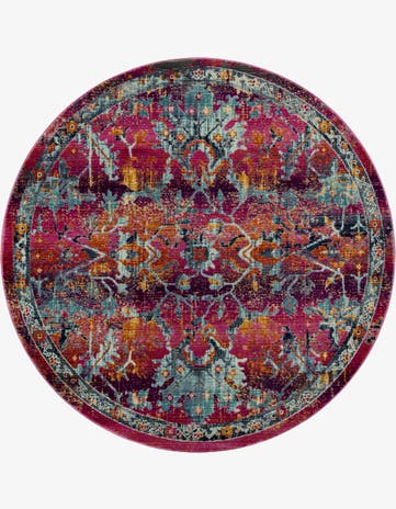 Fuchsia Budapest Round Rug
