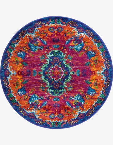 Fuchsia Calypso Round Rug