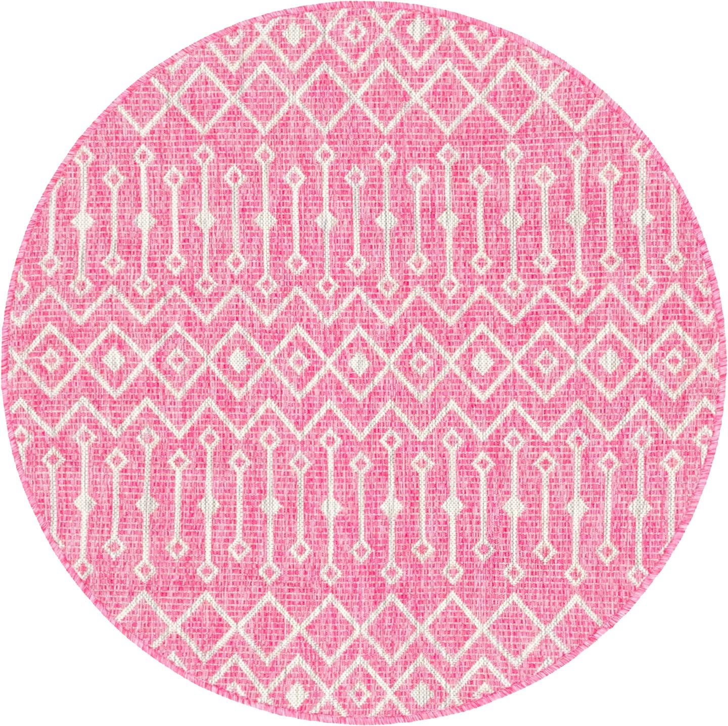 4' x 4' Easy-Clean Lattice Indoor / Outdoor Round Rug