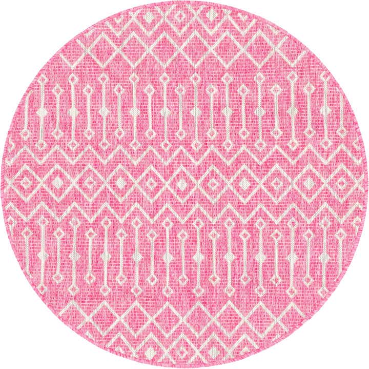 4' x 4' Easy-Clean Lattice Indoor / Outdoor Round Rug