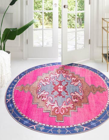 3' 6 x 3' 6 Washable Timeless Round Rug