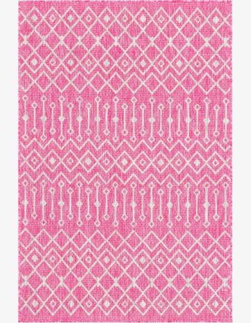 Fuschia Easy-Clean Trellis Indoor / Outdoor Rug