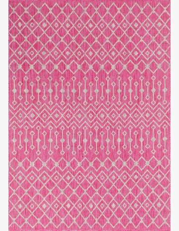 Fuschia Easy-Clean Trellis Indoor / Outdoor Rug