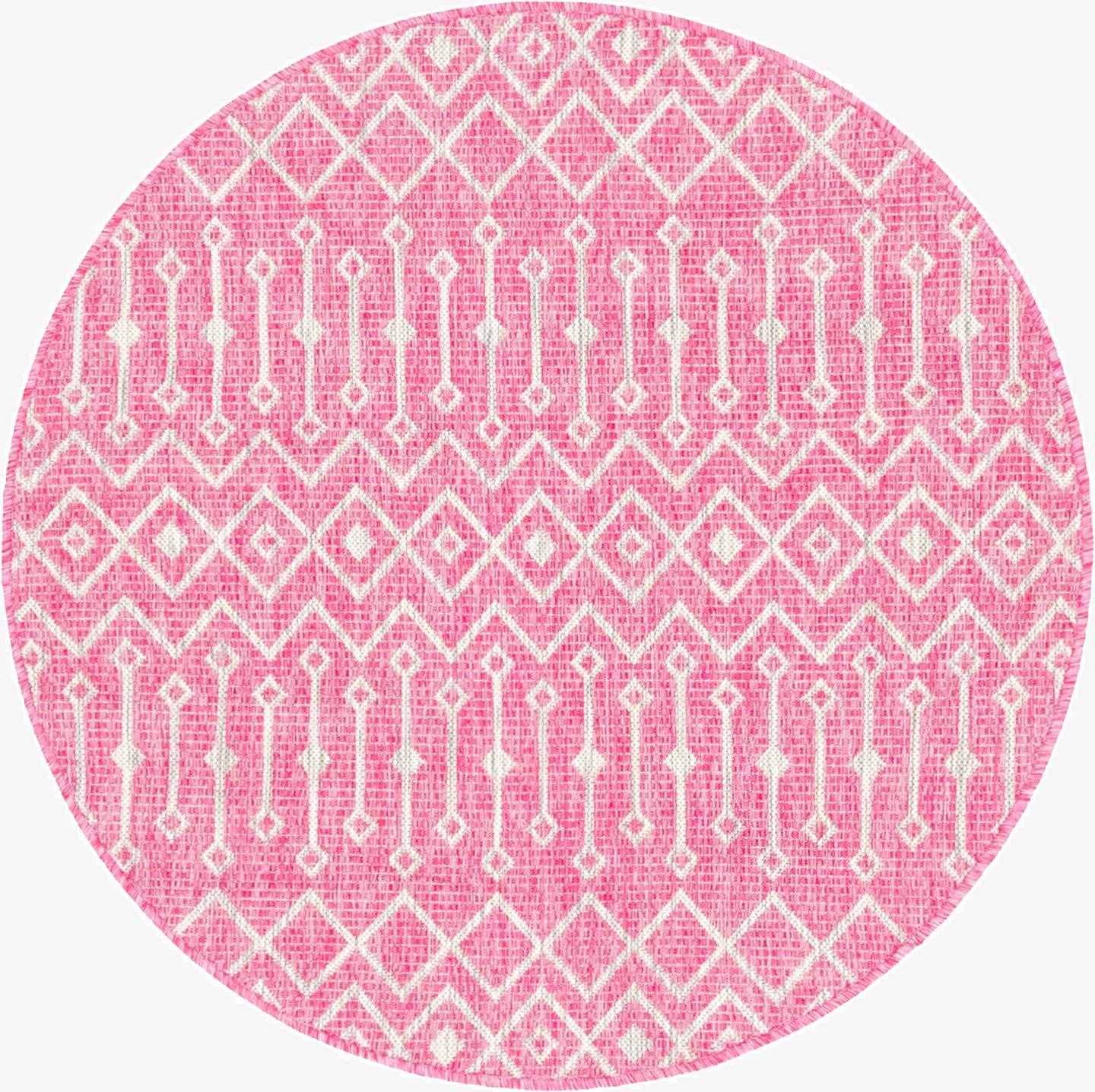 4' x 4'  Washable Trellis Indoor / Outdoor Round Rug