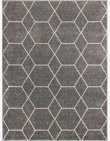 Galloway · Geometric lattice rug, gray and ivory