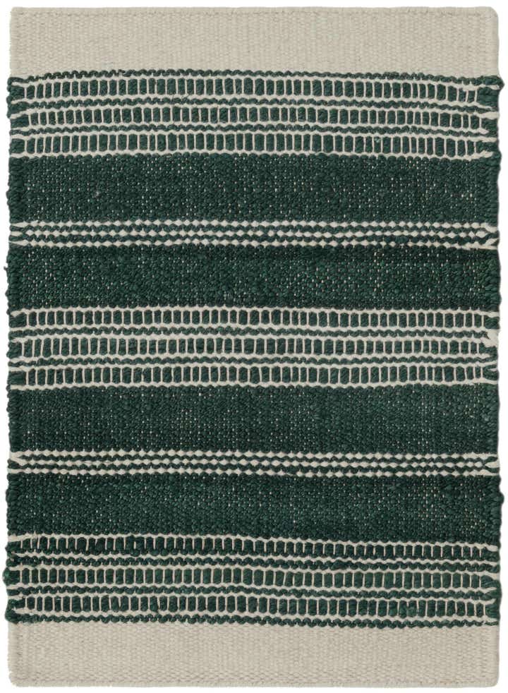 2' 2 x 3' 1 Galway · Striped Wool Rug, hunter green and ivory