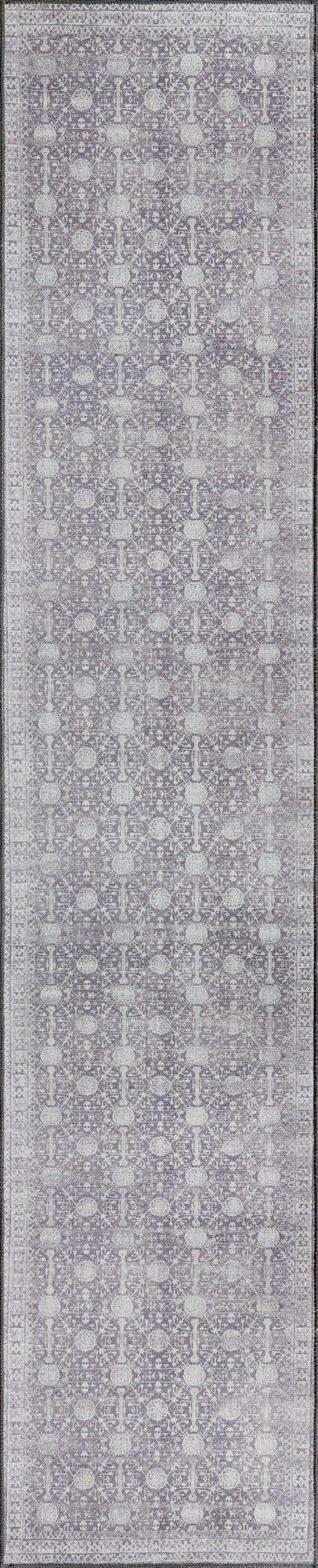 2' 6 x 12' Garrison · Medallion Washable Rug, gray and ivory