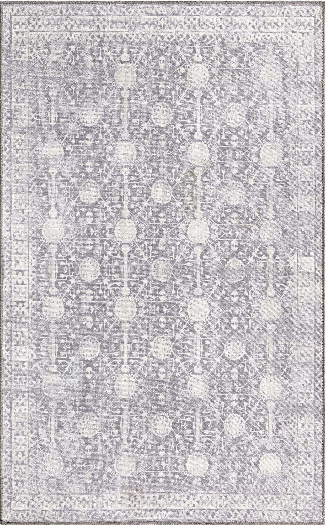 3' 6 x 5' 6 Garrison · Border Washable Rug, gray