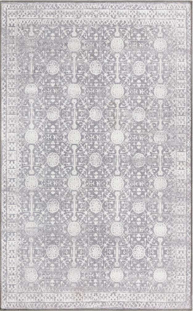 3' 6 x 5' 6 Garrison · Border Washable Rug, gray