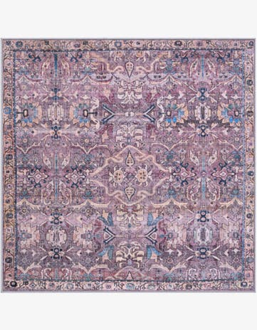 4' x 4' Gaskell · Border rug, pink