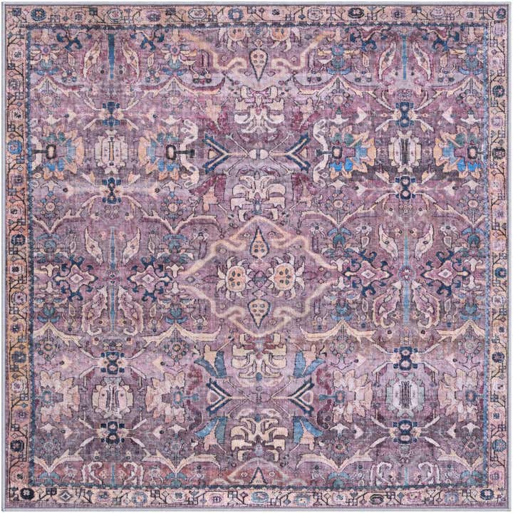4' x 4' Gaskell · Border rug, pink