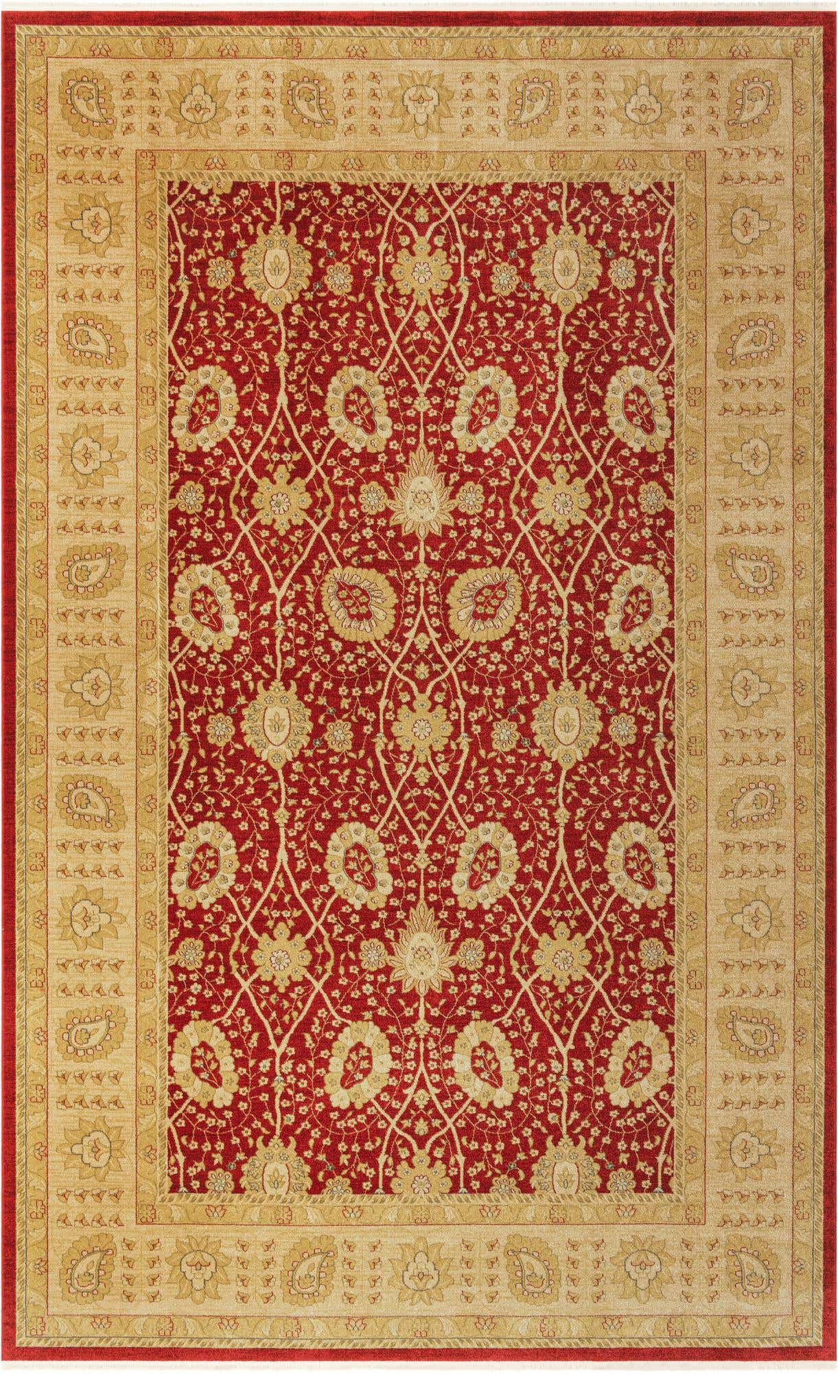 10' 6 x 16' 5 Glendive · Traditional floral rug, red and beige