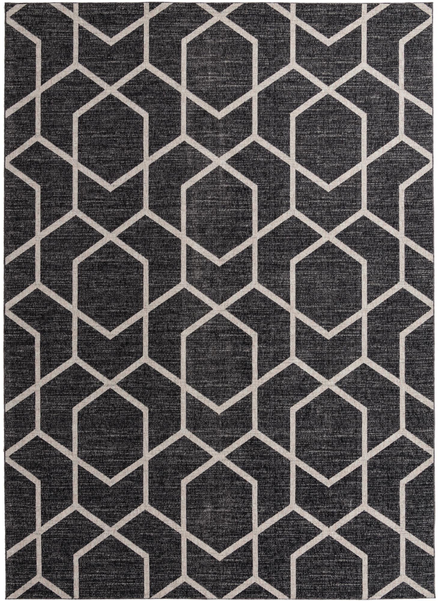 Glenwood · Geometric rug, charcoal gray