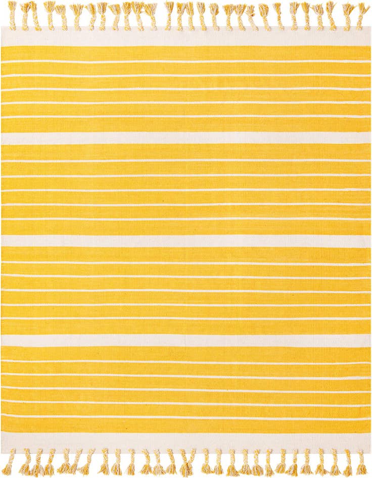Detail image of 6' 1 x 9' Hand Woven Chindi Cotton Rug
