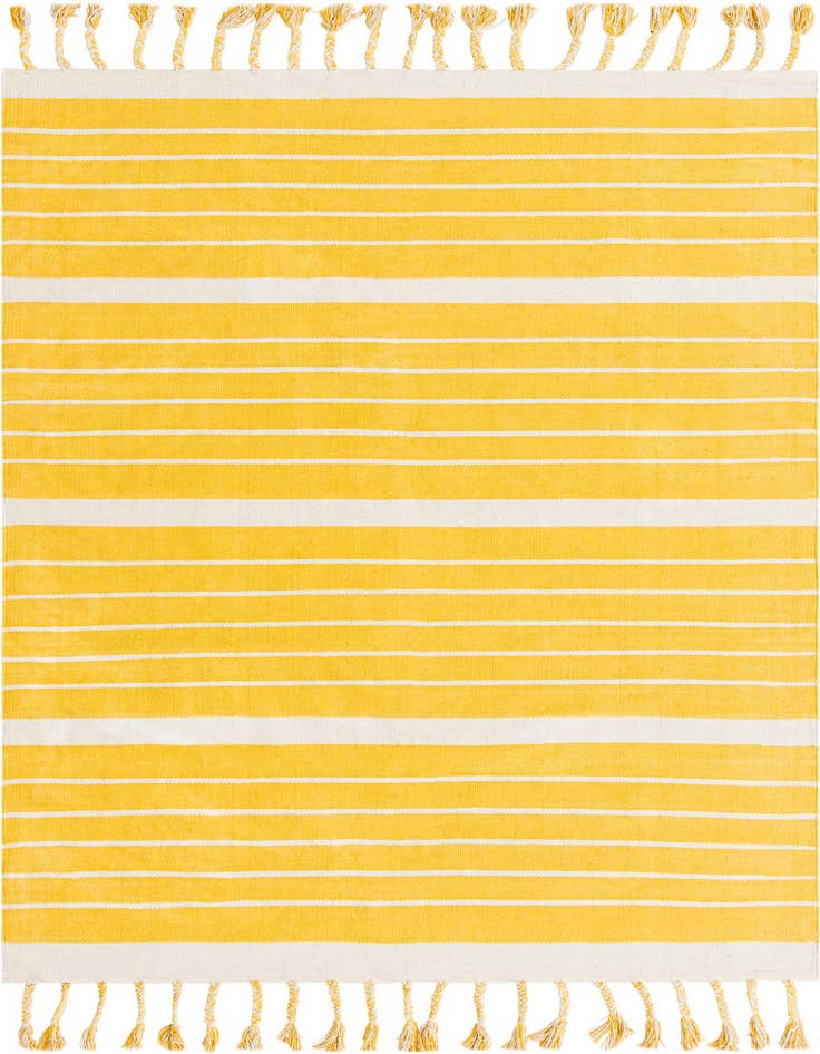 Detail image of 5' 1 x 8' Hand Woven Chindi Cotton Rug