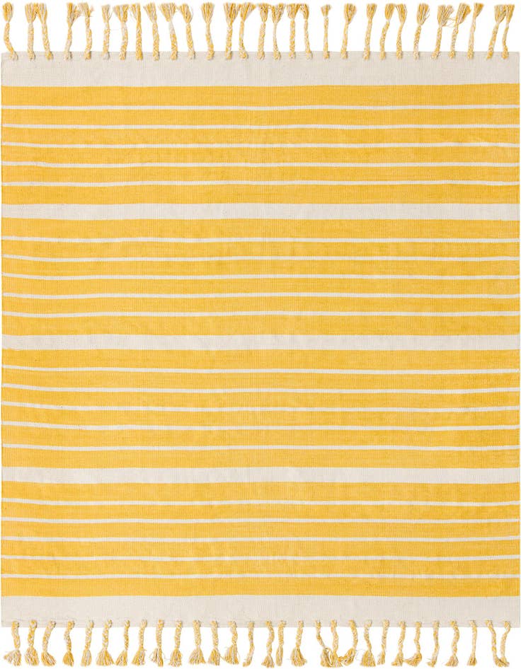 Detail image of 7' 1 x 7' 1 Hand Woven Chindi Cotton Square Rug