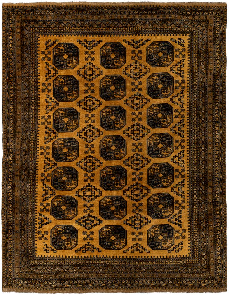 Detail image of 8' 7 x 11' 4 Hand Knotted Afghan Akhche Wool Rug