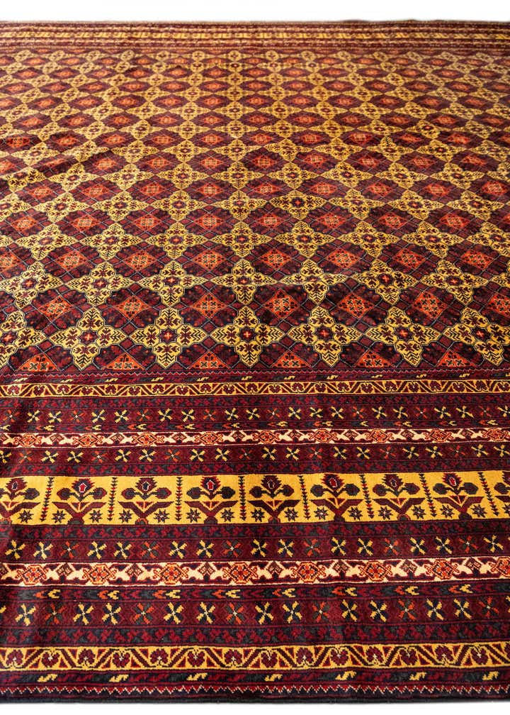 15' 8 x 19' 6 Hand Knotted Afghan Ersari Wool Rug